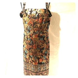 Beige by eci New York Black Metallic Floral Dress